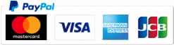 PayPalは、Master,Visa,Amex,JCB等の決済が簡単に行えます。